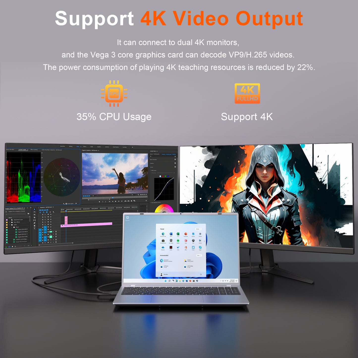 RNRUO 15.6inch Laptop AMD 3020e 4.40Ghz 18GB RAM 256GB ROM Computer