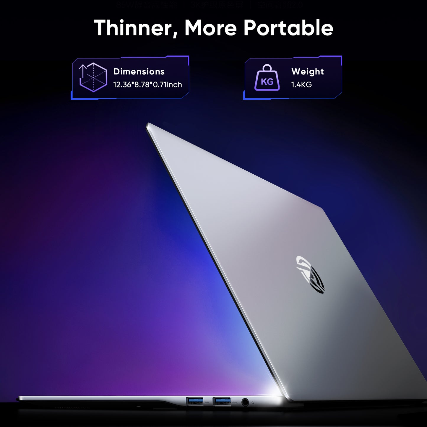 RNRUO 14" Windows 11 Laptop, Intel Core 3 304, 16GB RAM 512GB SSD, Office 2024 Included, 1920x1200 FHD, Backlit Keyboard, USB-C PD Charging, Xe3 Graphics, Portable Work Travel Laptop Computer