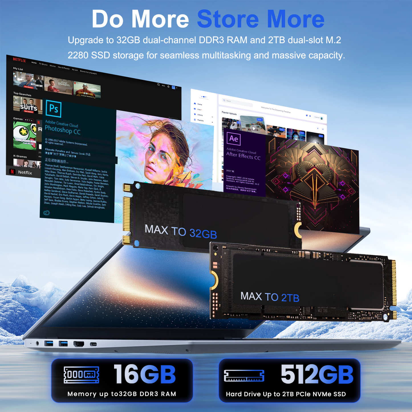 RNRUO 15.6" Windows 11 Laptop, 16GB RAM 512GB SSD, Intel Pentium Gold 6500Y with 2 Cores Up to 3.4GHz, Full HD Display, Office 2024, WiFi5 BT5.0, Laptop Computer for Business, Student, Home Office