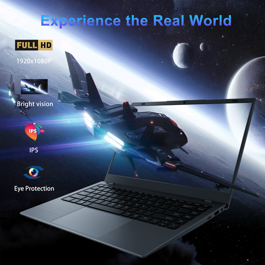 RNRUO 14" Windows 11 Laptop Computer, 8GB RAM 256GB SSD, Intel Pentium Gold 6500Y with 2 Cores up to 3.4GHz, Full HD Display Office 2024 WiFi5 BT5.0, Netbook for Business, Student, Dark Gray