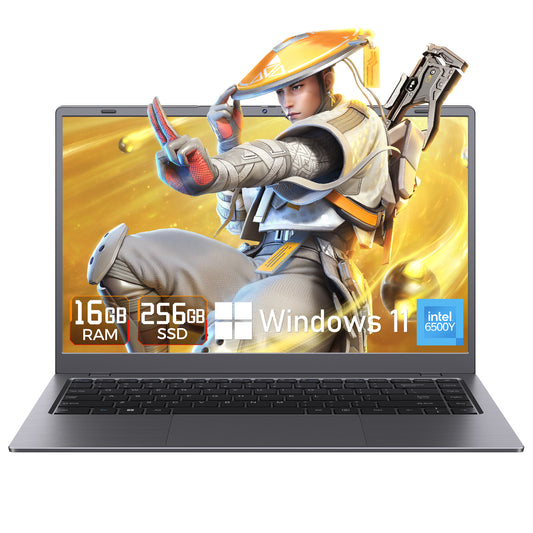 HYYUO Laptop Computer, 14inch FHD Display 16GB RAM 256GB SSD,6500Y 2 Cores, Type-C PD Dual 4K Output for Work Study