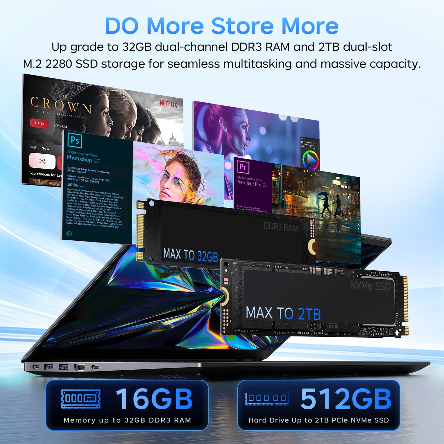 RNRUO 15.6" Windows 11 Laptop, 16GB RAM 512GB SSD, Intel Pentium Gold 6500Y with 2 Cores up to 3.4GHz, 1920x1080 FHD Display, WiFi5 BT5.0, PC Computer for Business, Study, Office