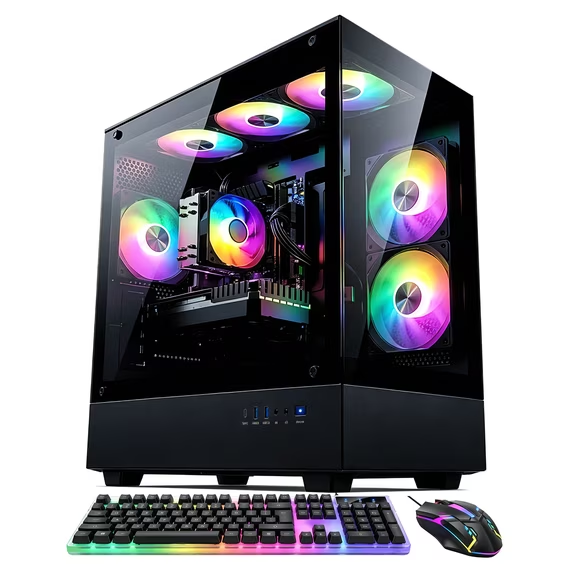RNRUO Gaming PC Desktop intel Core 5-14th RTX3050 6G 16GB LPDDR5+512 NVNE SSD 550W Gold Power Supply