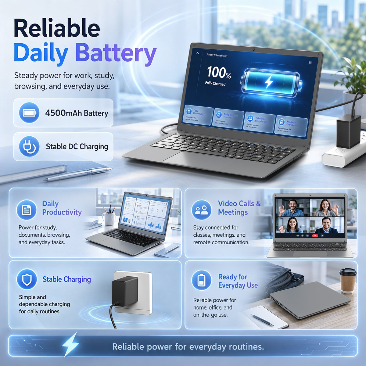 ARCBUC 14" Laptop , 6 GB RAM, 320GB SSD, N3350 with 2 Cores, FHD Display, Windows10 PRO for Business, Student, Dark Gray