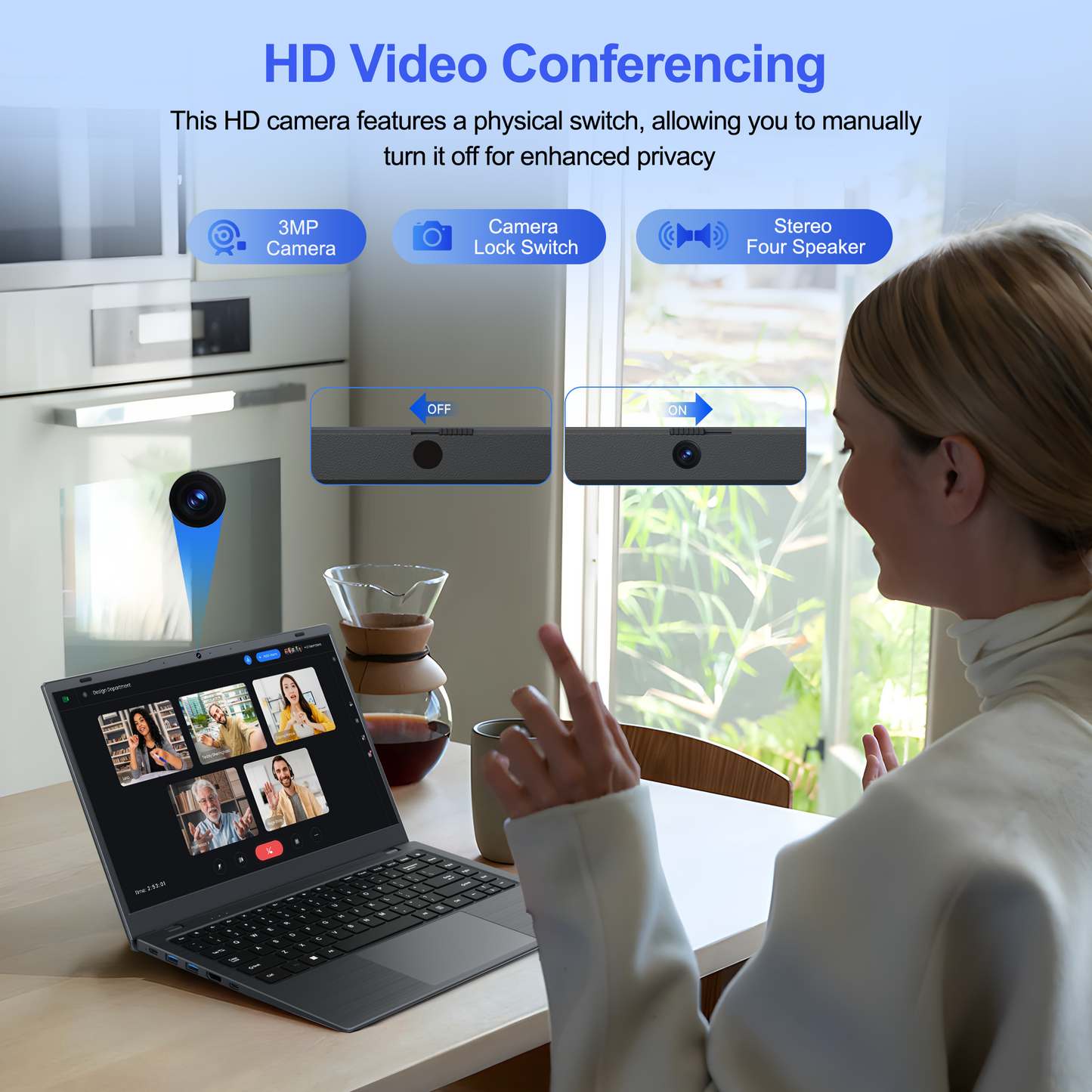 RNRUO 14" Windows 11 Laptop Computer, 8GB RAM 256GB SSD, Intel Pentium Gold 6500Y with 2 Cores up to 3.4GHz, Full HD Display Office 2024 WiFi5 BT5.0, Netbook for Business, Student, Dark Gray