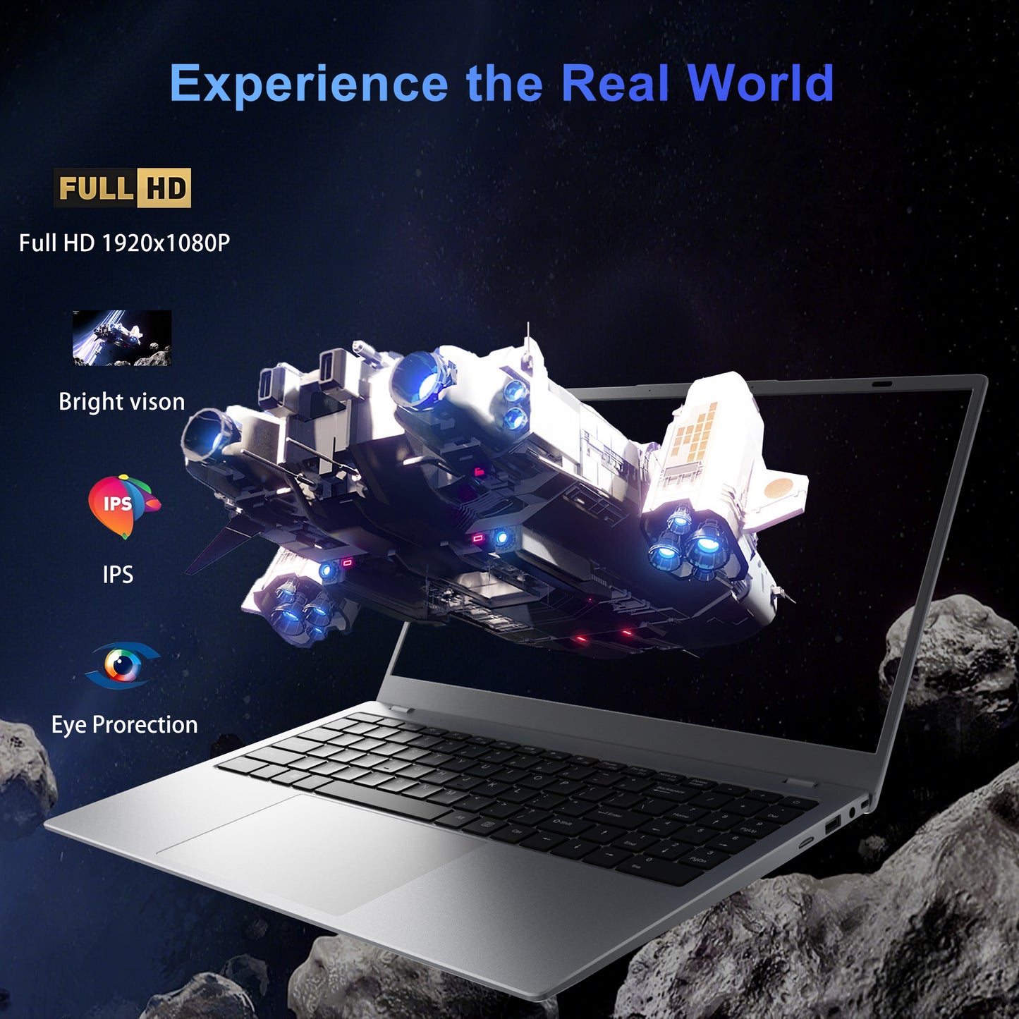 RNRUO 15.6" Windows 11 Laptop, 16GB RAM 512GB SSD, Intel Pentium Gold 6500Y with 2 Cores Up to 3.4GHz, Full HD Display, Office 2024, WiFi5 BT5.0, Laptop Computer for Business, Student, Home Office