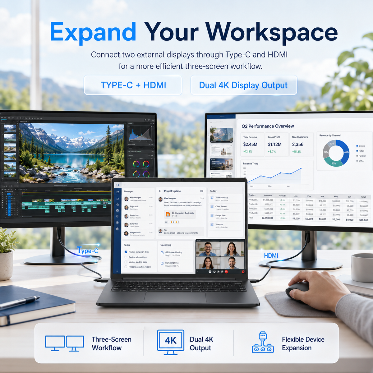 KINOBUC 14" FHD Laptop, Intel 6500Y, 8GB RAM, 256GB SSD, Windows 11, WiFi 5, Bluetooth 5.0, Office Ready, for Student & Home Office, Gray