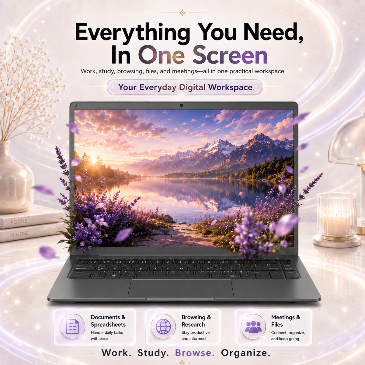 ARCBUC 14" Windows Laptop, Intel N3350 ,6GB RAM 192GB SSD, Laptop Computer with WiFi5 BT5.0, Windows 10 pro for Business, Student